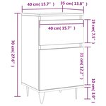vidaXL Buffets 2 Pièces blanc brillant 40x35x70 cm bois d'ingénierie
