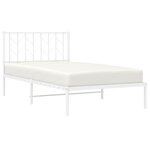 vidaXL Cadre de lit métal sans matelas et tête de lit blanc 100x190 cm