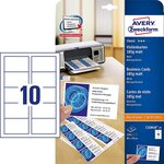 Etui de 250 Cartes Visite Recto Microperforées 190g Jet d'encre Blanc mat 85 x 54 mm AVERY