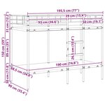 VidaXL Lit superposé sans matelas noir 90x190 cm acier