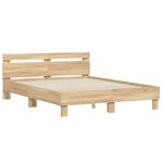 vidaXL Cadre de lit avec LED sans matelas chêne sonoma 140x190 cm