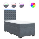 vidaXL Sommier à lattes de lit et matelas Gris foncé 90x200 cm Velours