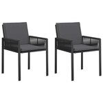vidaXL Chaises de jardin 2 Pièces Noir et Gris foncé polyrotin