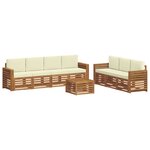 vidaXL Ensembles de canapés 8 pc Naturel et Crème Bois d'Acacia Massif