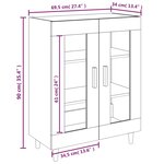 vidaXL Buffet Blanc brillant 69 5x34x90 cm Bois d'ingénierie