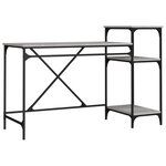 vidaXL Bureau et étagères sonoma gris 135x50x90 cm bois ingénierie/fer