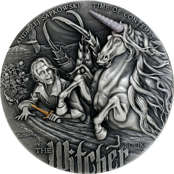 Pièce de monnaie en Argent 5 Dollars g 62.2 (2 oz) Millésime 2022 The Witcher Book TIME OF CONTEMPT