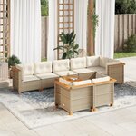 vidaXL Salon de jardin avec coussins 9 Pièces beige résine tressée