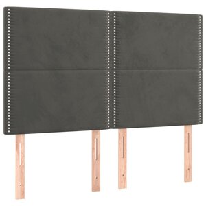 vidaXL Tête de lit Gris foncé 144 x 5 x 118/128 cm Velours