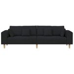 vidaXL Sofa en tissu avec coussin Noir 208 cm tissu