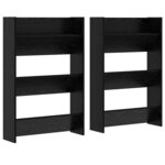 vidaXL Cabinet à chaussures 2 Pièces Chêne noir 60 x 18 x 90 cm