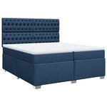 vidaXL Sommier à lattes de lit avec matelas Bleu 200x200 cm Tissu