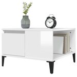 vidaXL Table basse blanc brillant 55x55x36 5 cm bois d'ingénierie