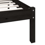 vidaXL Cadre de lit sans matelas noir bois massif 200x200 cm