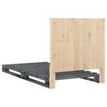 vidaXL Cadre de lit sans matelas gris 100x200 cm bois massif de pin