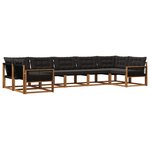 vidaXL Ensemble de canapés d'extérieur 7 pc Naturel et noir