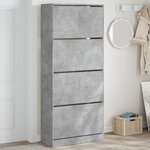 vidaXL Armoire à chaussures 4 tiroirs rabattables gris béton