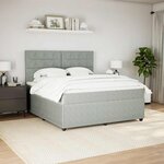 vidaXL Sommier à lattes de lit et matelas Gris clair 180x200cm Velours