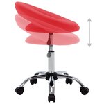 vidaXL Chaise de travail roulante Rouge Similicuir