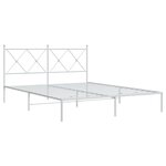 vidaXL Cadre de lit métal sans matelas et tête de lit blanc 150x200 cm