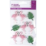 9 stickers 3D - Flamants rose 5 5 cm