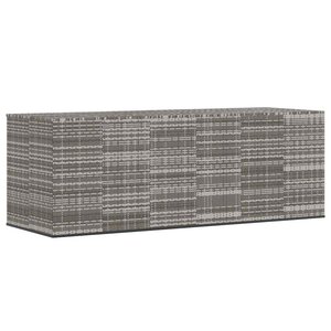 vidaXL Boîte à coussins de jardin Résine tressée 291x100 5x104 cm Gris