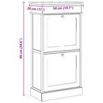 vidaXL Armoire à chaussures Gris 50 x 28 x 98 cm Bois de Paulownia