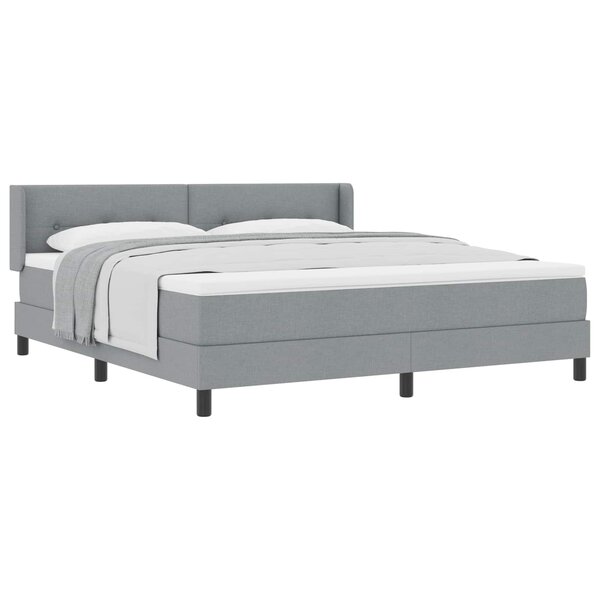 vidaXL Lit à ressorts avec tête de lit Gris clair 200 x 180 cm tissu
