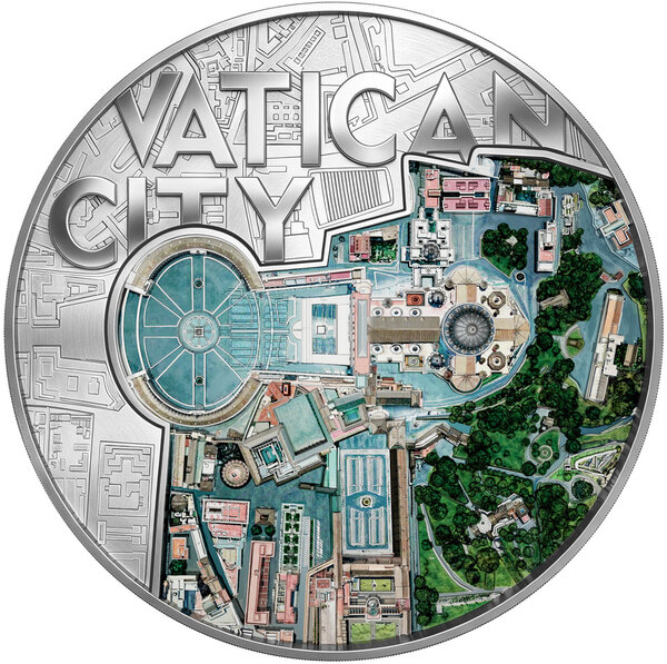 Monnaie VATICAN CITY View From Above 2 Oz Argent 5 Tala Samoa 2025 (PRÉCOMMANDE)