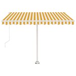 vidaXL Auvent manuel rétractable sur pied 350x250 cm Jaune/blanc