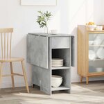 vidaXL Table à dîner 115 x 70 x 75 cm Bois d'ingénierie Gris béton