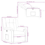 vidaXL Fauteuil inclinable électrique crème similicuir
