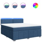 vidaXL Sommier à lattes de lit avec matelas Bleu 180x200 cm Tissu