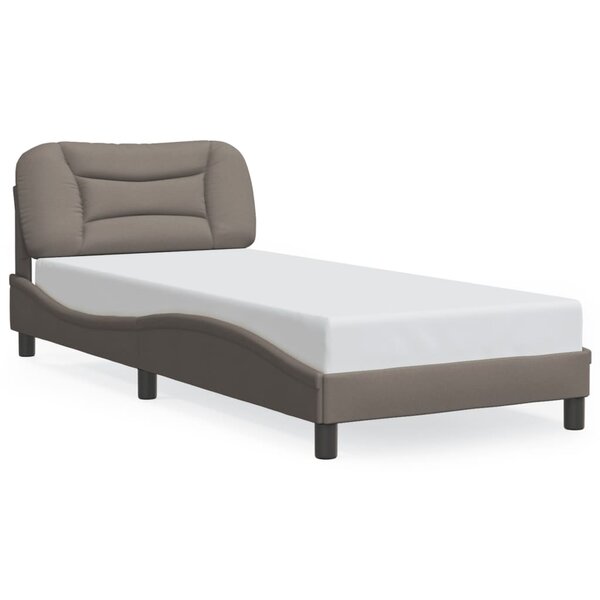vidaXL Cadre de lit avec LED sans matelas Hvar taupe 90x200 cm tissu