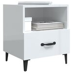 vidaXL Tables de chevet 2 Pièces Blanc brillant Bois d'ingénierie