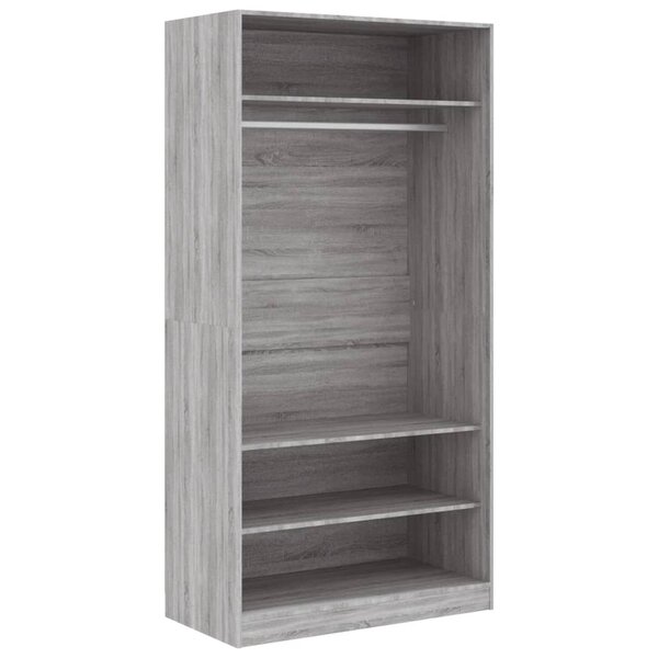 vidaXL Garde-robe sonoma gris 100x50x200 cm bois d'ingénierie