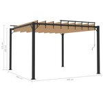 vidaXL Tonnelle avec toit à persienne 3x3 m Taupe Tissu et aluminium