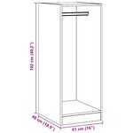 vidaXL Garde-robe sonoma gris 48x41x102 cm bois d'ingénierie