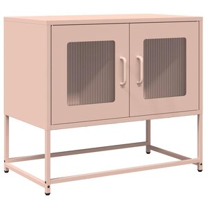 vidaXL Meuble TV rose 68x39x60 5 cm acier laminé à froid