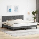 vidaXL Cadre de lit avec tête de lit Gris foncé 200 x 200 cm Velours