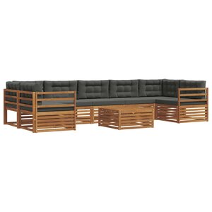 vidaXL Ensemble de canapés d'extérieur 8 Pièces Naturel et Anthracite