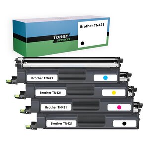 Compatible Brother TN421BK/C/M/Y Pack de 4 toners noir et couleurs