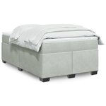 vidaXL Sommier à lattes de lit et matelas gris clair 120x190cm velours