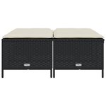 vidaXL Tabourets de jardin avec coussins lot de 4 noir résine tressée