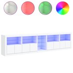 vidaXL Buffet avec lumières LED blanc 283x37x67 cm