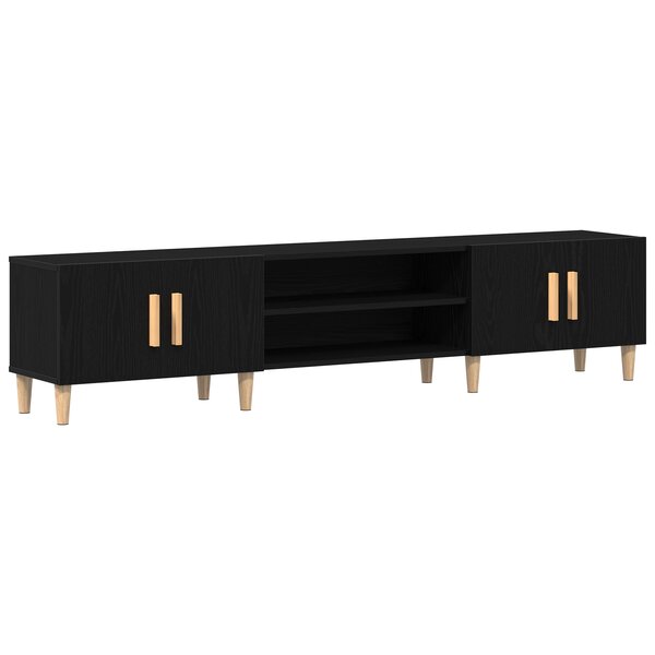 Meuble TV vidaXL Noir Chêne 180x31 5x40 cm Bois d'ingénierie