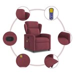 vidaXL Fauteuil de massage inclinable Rouge bordeaux Tissu