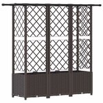 vidaXL Lit Élevé avec Treillis et Toit Marron 163 5 x 40 x 138 cm PP