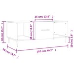 vidaXL Table basse Blanc brillant 102x50x40 cm Bois d'ingénierie