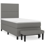 vidaXL Sommier à lattes de lit et matelas Gris foncé 90x190 cm Tissu